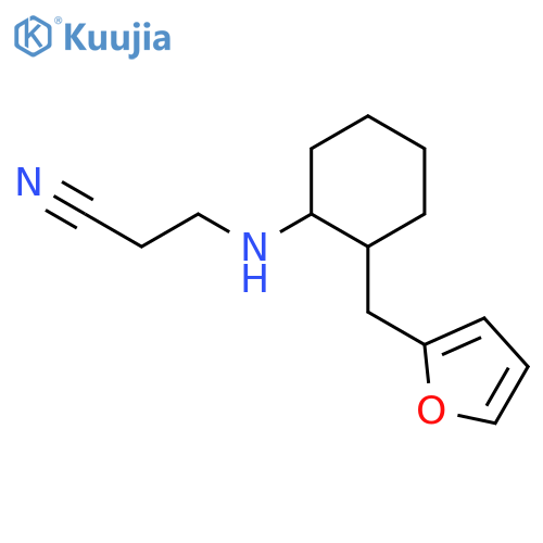Propanenitrile, 3-[[2-(2-furanylmethyl)cyclohexyl]amino]- structure