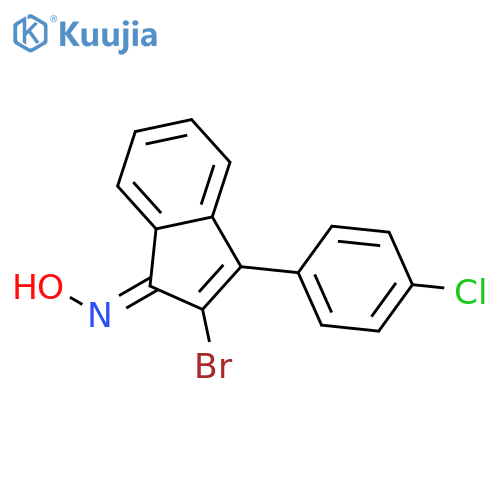 1H-INDEN-1-ONE, 2-BROMO-3-(4-CHLOROPHENYL)-, OXIME structure