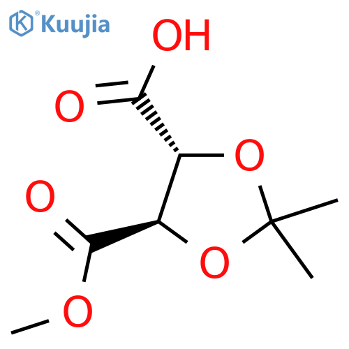 (4R,5R)-5-Methoxycarbonyl-2,2-dimethyl-1,3-dioxolane-4-carboxylic acid structure