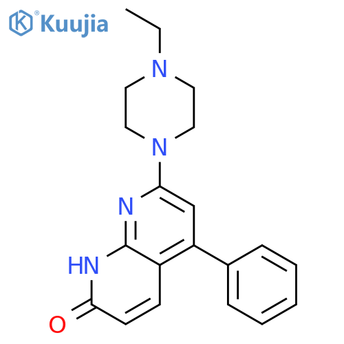 1,8-NAPHTHYRIDIN-2(1H)-ONE, 7-(4-ETHYL-1-PIPERAZINYL)-5-PHENYL- structure