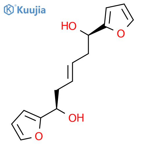 3-Hexene-1,6-diol, 1,6-di-2-furanyl-, (1R,3E,6R)- structure