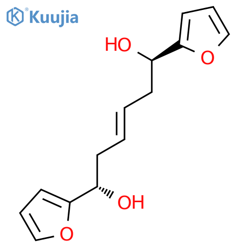 3-Hexene-1,6-diol, 1,6-di-2-furanyl-, (1R,3E,6S)-rel- structure
