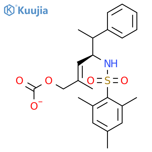 CARBONIC ACID, METHYL(2E,4S)-2-METHYL-5-PHENYL-4-[[(2,4,6-TRIMETHYLPHENYL)SULFONYL]AMINO]-2-PENTENYL ESTER structure