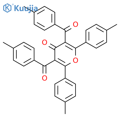 4H-Pyran-4-one, 3,5-bis(4-methylbenzoyl)-2,6-bis(4-methylphenyl)- structure