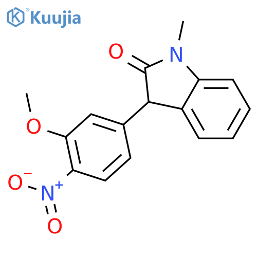 2H-Indol-2-one, 1,3-dihydro-3-(3-methoxy-4-nitrophenyl)-1-methyl- structure