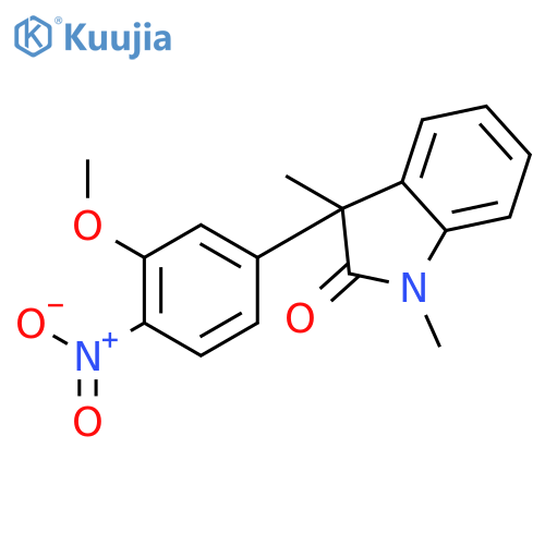 2H-Indol-2-one, 1,3-dihydro-3-(3-methoxy-4-nitrophenyl)-1,3-dimethyl- structure