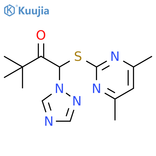 2-Butanone,1-[(4,6-dimethyl-2-pyrimidinyl)thio]-3,3-dimethyl-1-(1H-1,2,4-triazol-1-yl)- structure