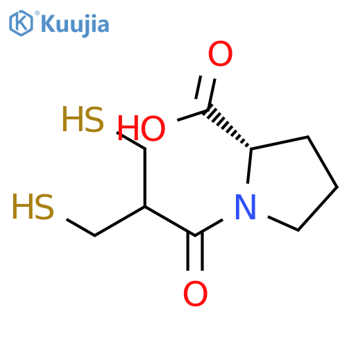 L-Proline, 1-[3-mercapto-2-(mercaptomethyl)-1-oxopropyl]- structure