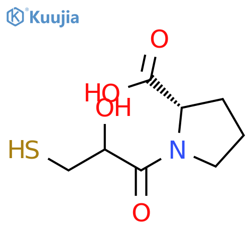 L-PROLINE, 1-(2-HYDROXY-3-MERCAPTO-1-OXOPROPYL)- structure