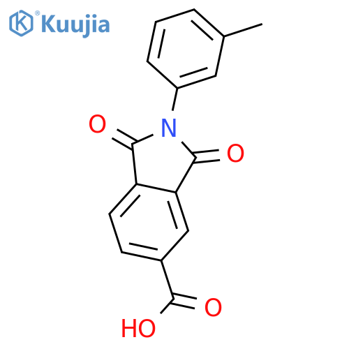 2-(3-methylphenyl)-1,3-dioxo-2,3-dihydro-1H-isoindole-5-carboxylic acid structure