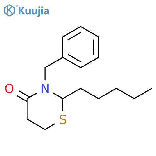 4H-1,3-THIAZIN-4-ONE, TETRAHYDRO-2-PENTYL-3-(PHENYLMETHYL)- structure