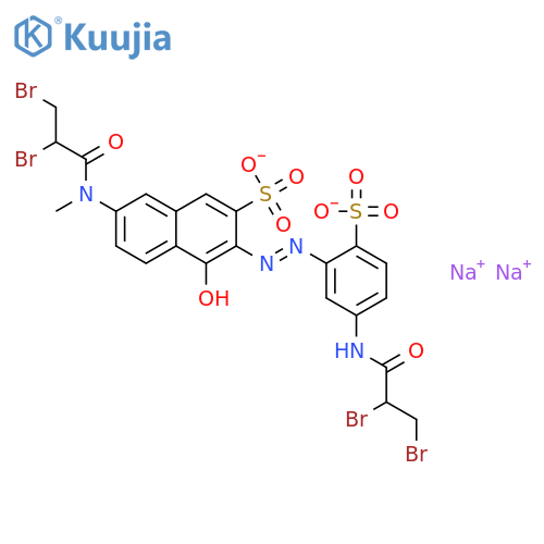 disodium 3-[[5-[(2,3-dibromo-1-oxopropyl)amino]-2-sulphonatophenyl]azo]-7-[(2,3-dibromo-1-oxopropyl)methylamino]-4-hydroxynaphthalene-2-sulphonate structure