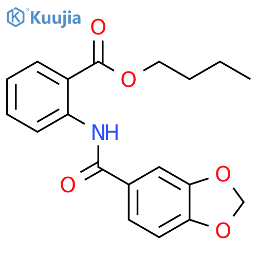 Benzoic acid, 2-[(1,3-benzodioxol-5-ylcarbonyl)amino]-, butyl ester structure