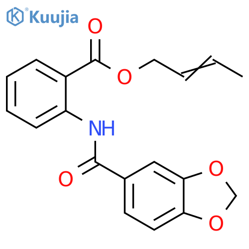 Benzoic acid, 2-[(1,3-benzodioxol-5-ylcarbonyl)amino]-, 2-butenyl ester structure