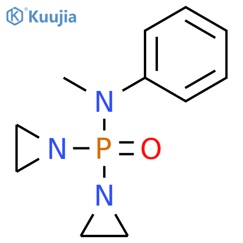 N-[bis(aziridin-1-yl)phosphoryl]-N-methylaniline structure