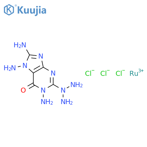 ruthenium(3+) chloride 1,7,8-triamino-2-(triazan-2-yl)-1,7-dihydro-6H-purin-6-one (1:3:1) structure