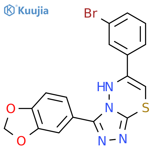 3-(1,3-benzodioxol-5-yl)-6-(3-bromophenyl)-5H-[1,2,4]triazolo[3,4-b][1,3,4]thiadiazine structure