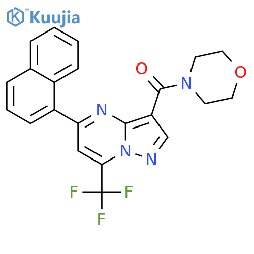 <br>Morpholin-4-yl-(5-naphthalen-1-yl-7-trifluoromethyl-pyrazolo[1,5-a]pyrimidi n-3-yl)-methanone structure