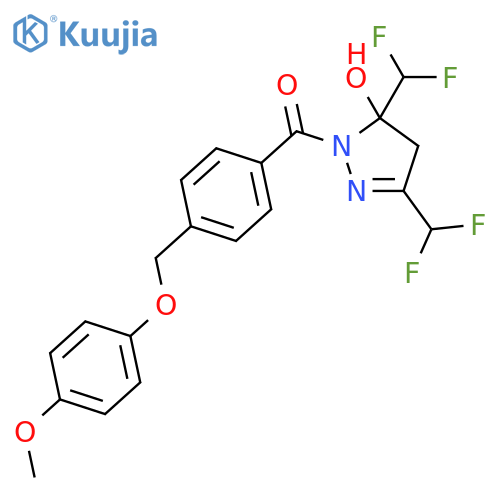 <br>3,5-bis(difluoromethyl)-1-{4-[(4-methoxyphenoxy)methyl]benzoyl}-4,5-dihydro -1H-pyrazol-5-ol structure