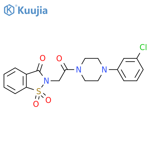 2-{2-4-(3-chlorophenyl)piperazin-1-yl-2-oxoethyl}-2,3-dihydro-1lambda6,2-benzothiazole-1,1,3-trione structure