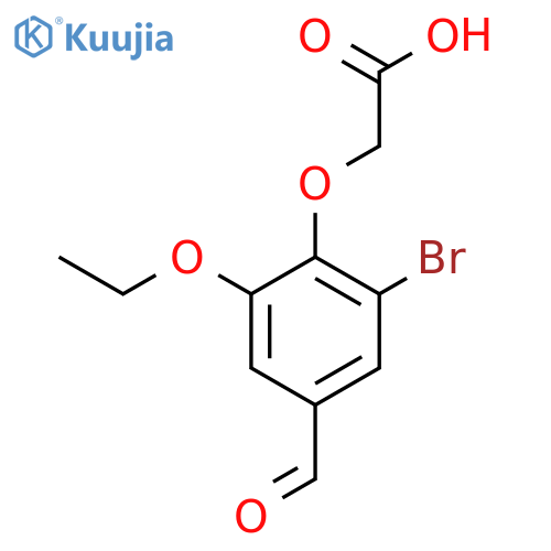 2-(2-bromo-6-ethoxy-4-formylphenoxy)acetic acid structure