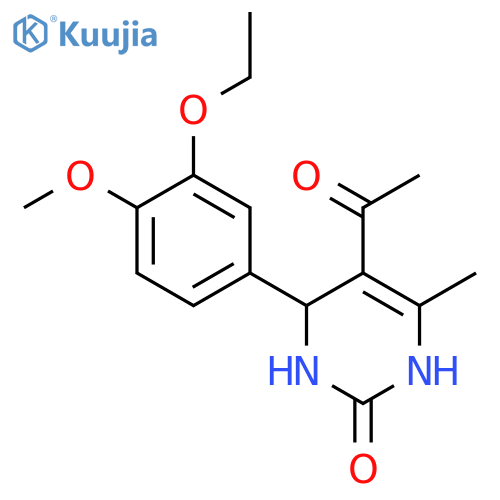<br>5-Acetyl-4-(3-ethoxy-4-methoxy-phenyl)-6-methyl-3,4-dihydro-1H-pyrimidin-2- one structure