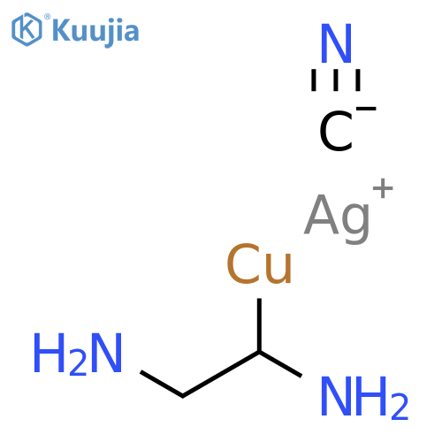 bis(ethane-1,2-diamine-N,N')copper(1+) bis(cyano-C)argentate(1-) structure