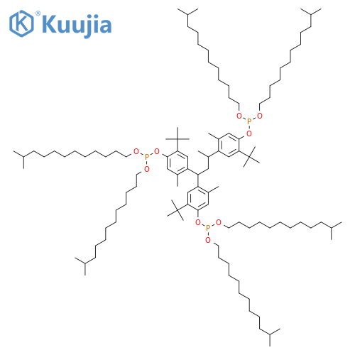 [4-[4,4-Bis[4-[bis(11-methyldodecoxy)phosphanyloxy]-5-tert-butyl-2-methylphenyl]butan-2-yl]-2-tert-butyl-5-methylphenyl] bis(11-methyldodecyl) phosphite structure