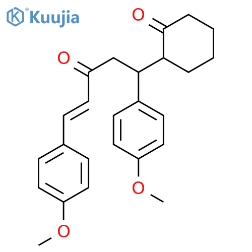 2-[1,5-Bis(4-methoxyphenyl)-3-oxopent-4-en-1-yl]cyclohexan-1-one structure