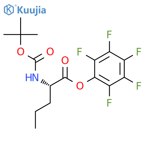 L-Norvaline, N-[(1,1-dimethylethoxy)carbonyl]-, pentafluorophenyl ester structure