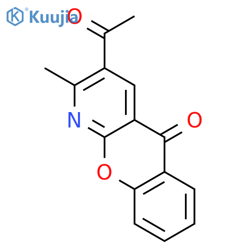 5H-[1]Benzopyrano[2,3-b]pyridin-5-one, 3-acetyl-2-methyl- structure