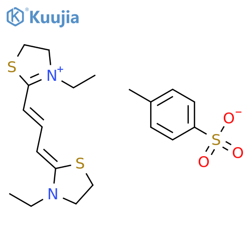 3-ethyl-2-[(1E,3E)-3-(3-ethyl-1,3-thiazolidin-2-ylidene)prop-1-en-1-yl]-4,5-dihydro-1,3-thiazol-3-ium 4-methylbenzenesulfonate structure