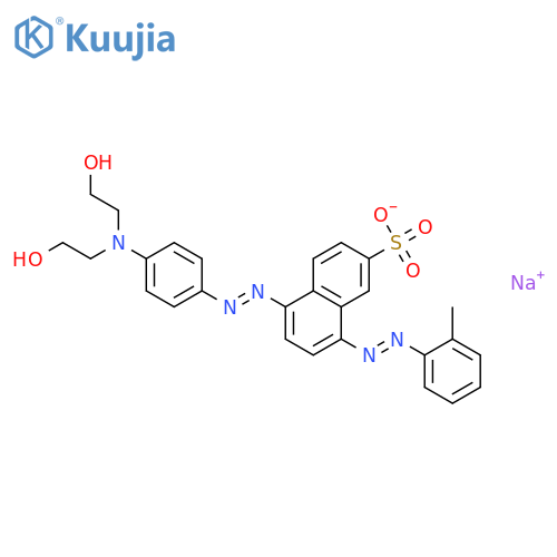 sodium 5-[[4-[bis(2-hydroxyethyl)amino]phenyl]azo]-8-[(o-tolyl)azo]naphthalene-2-sulphonate structure