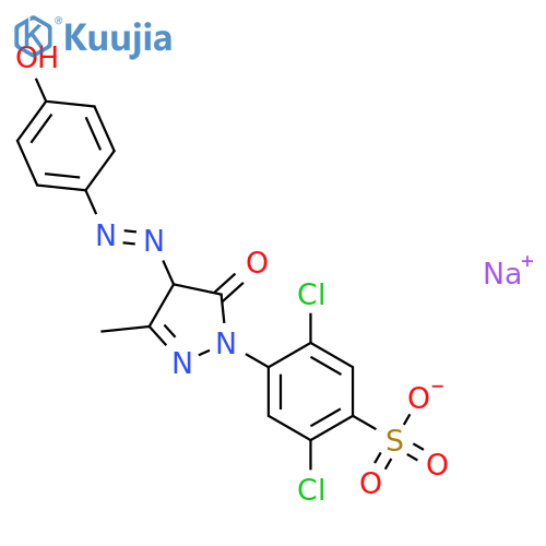 sodium 2,5-dichloro-4-[4,5-dihydro-4-[(4-hydroxyphenyl)azo]-3-methyl-5-oxo-1H-pyrazol-1-yl]benzenesulphonate structure