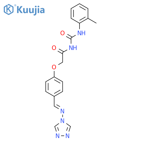 N-[(2-methylphenyl)carbamoyl]-2-{4-[(E)-(4H-1,2,4-triazol-4-ylimino)methyl]phenoxy}acetamide structure