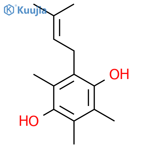 2,3,5-Trimethyl-6-(3-methylbut-2-en-1-yl)benzene-1,4-diol structure