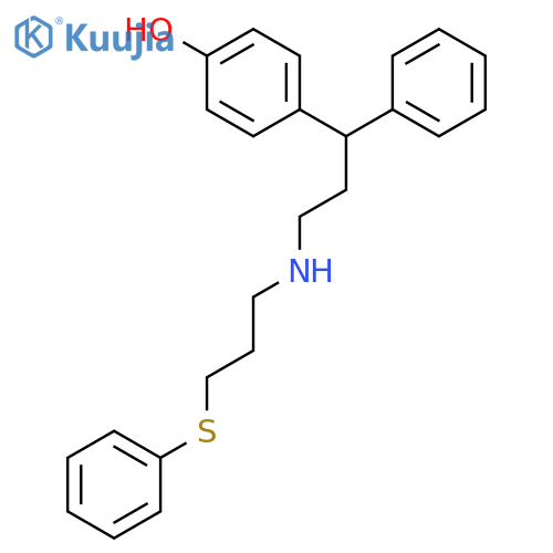 4-(1-Phenyl-3-{[3-(phenylsulfanyl)propyl]amino}propyl)phenol structure