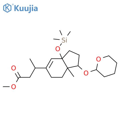 Methyl 3-[7a-methyl-1-(oxan-2-yloxy)-3a-trimethylsilyloxy-2,3,6,7-tetrahydro-1H-inden-5-yl]butanoate structure