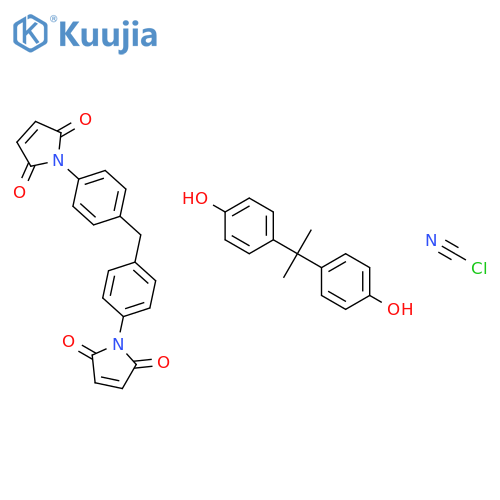 carbononitridic chloride; 1-[4-[[4-(2,5-dioxopyrrol-1-yl)phenyl]methyl]phenyl]pyrrole-2,5-dione; 4-[1-(4-hydroxyphenyl)-1-methyl-ethyl]phenol structure
