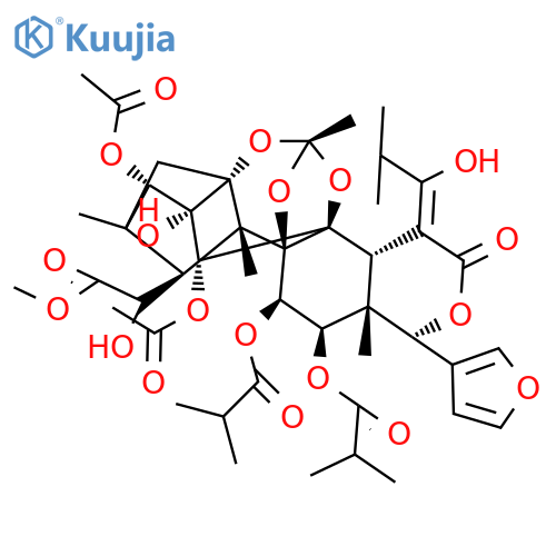 [(1R,2S,3Z,6S,7R,8R,9R,10R,12R,14R,15R,16S,18S,19S,20R)-18,20-Diacetyloxy-6-(furan-3-yl)-19-hydroxy-16-(1-hydroxy-2-methoxy-2-oxoethyl)-3-(1-hydroxy-2-methylpropylidene)-7,12,15,17-tetramethyl-9-(2-methylpropanoyloxy)-4-oxo-5,11,13,21-tetraoxaheptacyclo[10.8.1.114,17.01,10.02,7.010,15.014,19]docosan-8-yl] 2-methylpropanoate structure