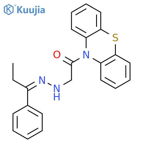1-(10H-phenothiazin-10-yl)-2-[(2Z)-2-(1-phenylpropylidene)hydrazinyl]ethanone structure