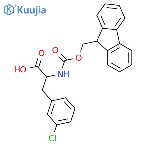 3-(3-chlorophenyl)-2-{(9H-fluoren-9-ylmethoxy)carbonylamino}propanoic acid structure