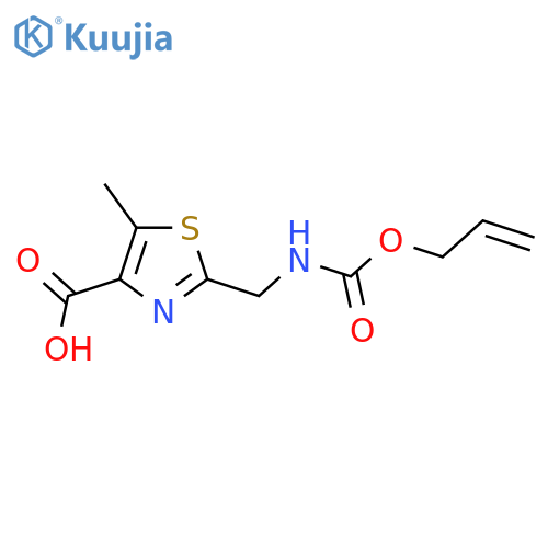 5-methyl-2-({(prop-2-en-1-yloxy)carbonylamino}methyl)-1,3-thiazole-4-carboxylic acid structure