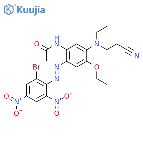 N-{2-[(E)-(2-bromo-4,6-dinitrophenyl)diazenyl]-5-[(2-cyanoethyl)(ethyl)amino]-4-ethoxyphenyl}acetamide structure