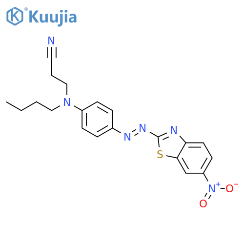3-[butyl[4-[(6-nitro-2-benzothiazolyl)azo]phenyl]amino]propiononitrile structure