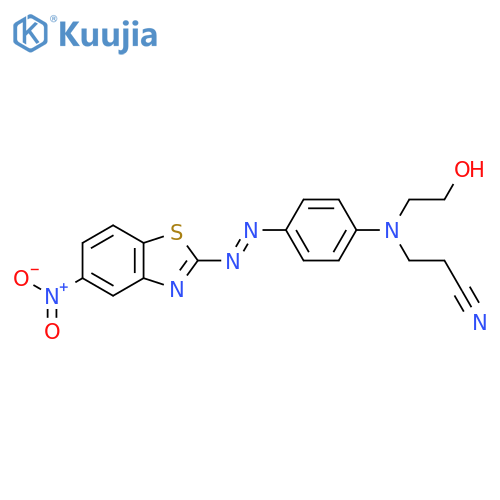 3-[(2-hydroxyethyl){4-[(E)-(5-nitro-1,3-benzothiazol-2-yl)diazenyl]phenyl}amino]propanenitrile structure