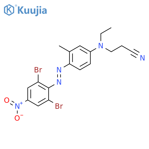 3-[{4-[(E)-(2,6-dibromo-4-nitrophenyl)diazenyl]-3-methylphenyl}(ethyl)amino]propanenitrile structure