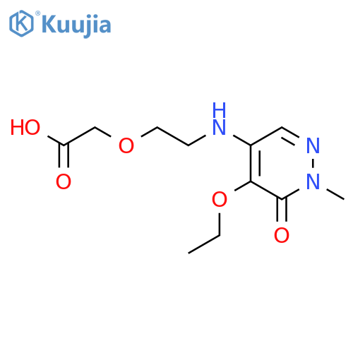 {2-[(5-ethoxy-1-methyl-6-oxo-1,6-dihydropyridazin-4-yl)amino]ethoxy}acetic acid structure