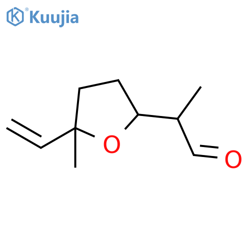 2-(5-methyl-5-vinyltetrahydro-2-furanyl)propanal structure