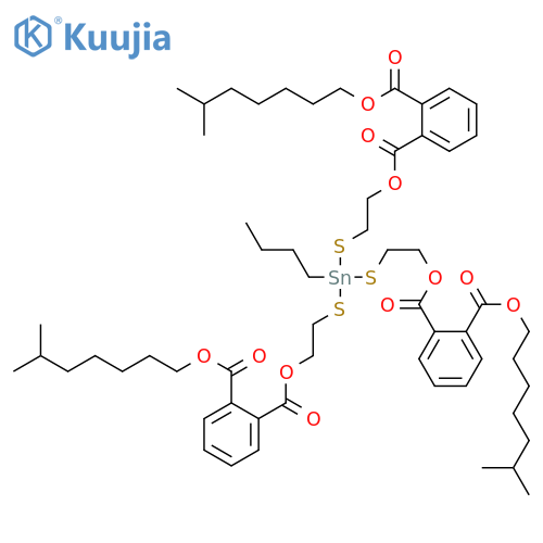 (butylstannylidyne)tris(thioethylene) triisooctyl triphthalate structure